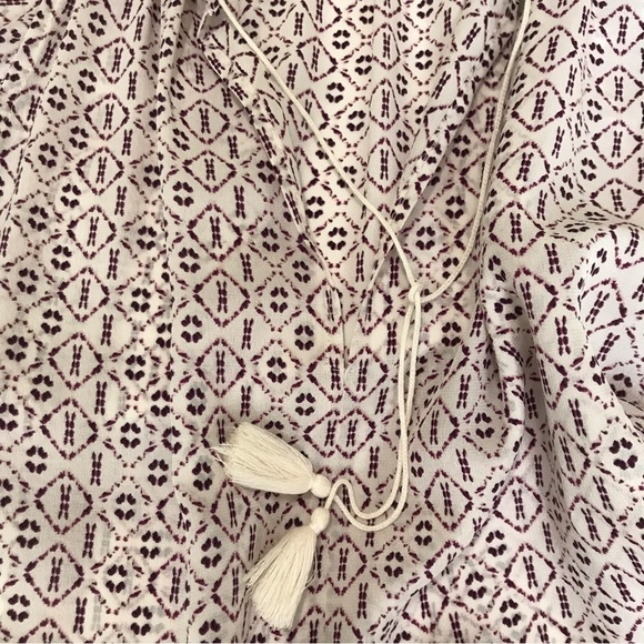 Madewell 100% Silk Lily Ruffle Top in Echo Grid Peplum Hem Size Small - Picture 16 of 17
